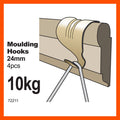 Everhang 10kg Brass Plated Steel Picture Hanging Moulding Hook - 4 Pack