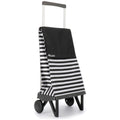 Rolser Plegamatic MF folding 2 wheel trolley - Marina Black/White - Handbag-sized fold - R-PLE072-2028