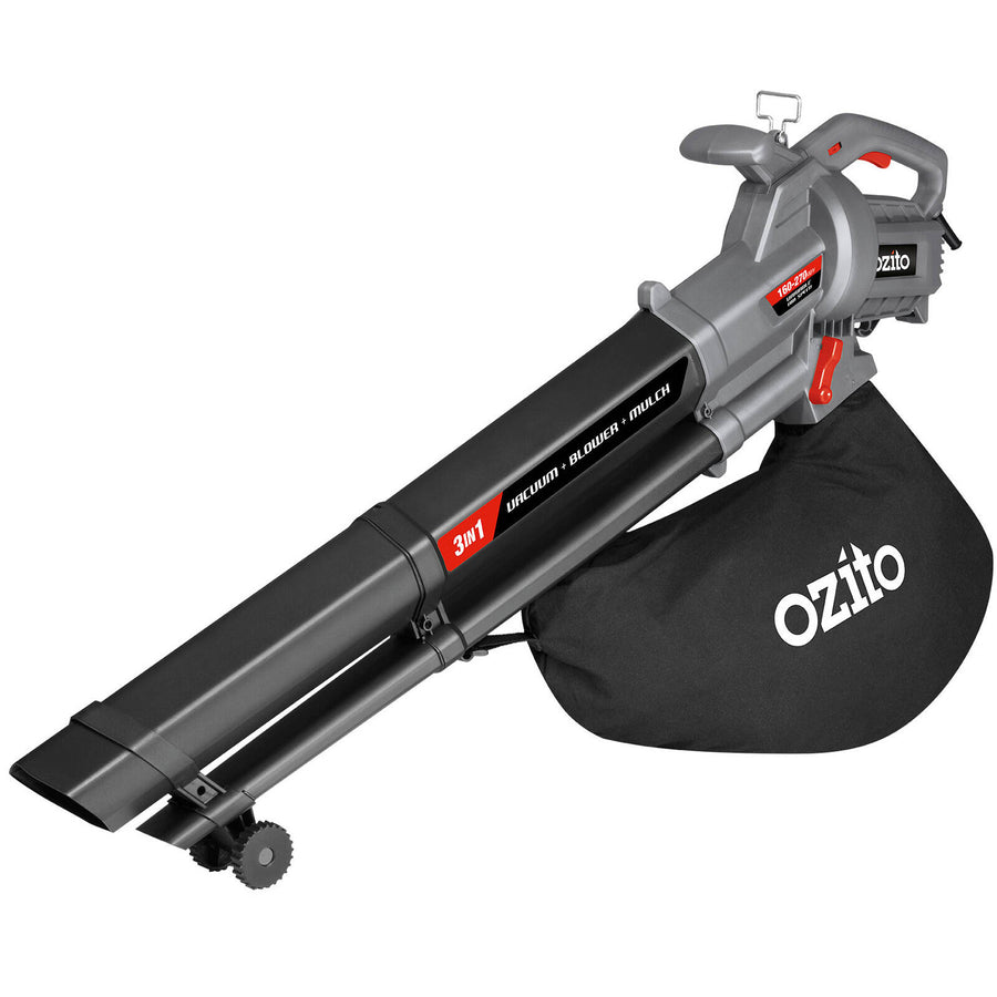Ozito 2400W Corded 3-in-1 Blower Vacuum Mulcher with Bag, Variable Speed BLV-2401