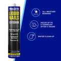 Selleys Liquid Nails Exterior Construction Adhesive, 350g, Weatherproof Outdoor