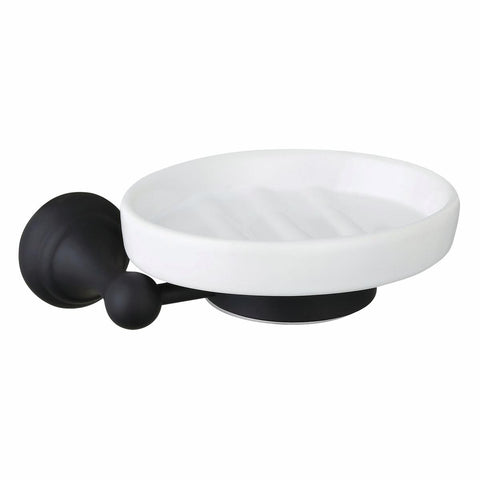 Mondella Matte Black Maestro Soap Dish - 70mm x 55mm x 162mm - Metal/Ceramic - SuperSaverAU - view 1