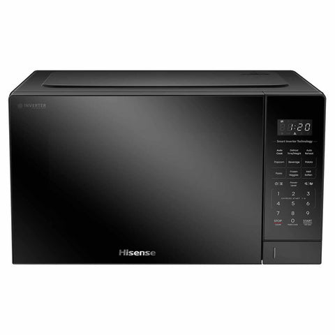 Hisense 34L smart inverter microwave oven - 1100W, black mirror finish, chef menu presets - HMAS3411BMV