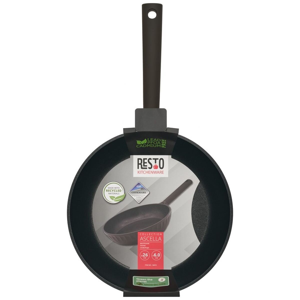 Resto Ascella 26cm Frypan - Pfluon Cookmark Non-Stick, Induction Compatible, Dishwasher Safe - RE94010