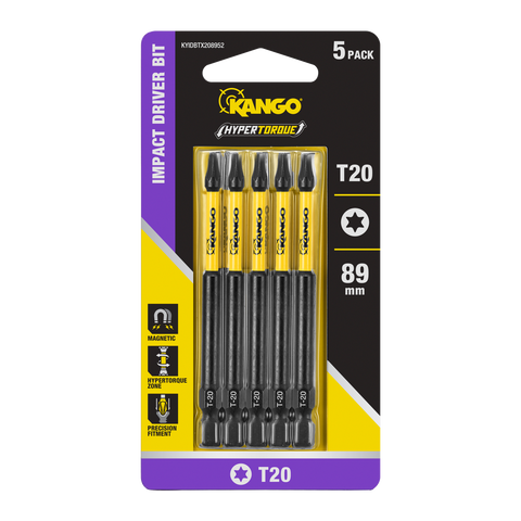 Kango 89mm TX20 Hypertorque Impact Driver Bit 5 Pack