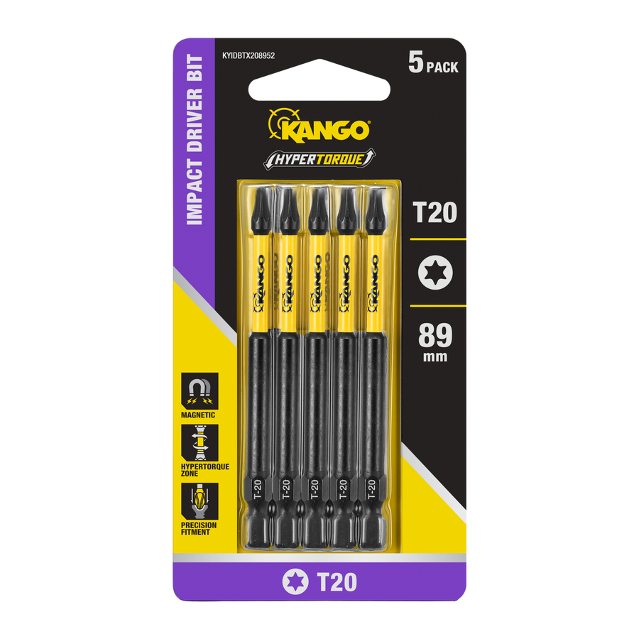 Kango 89mm TX20 Hypertorque Impact Driver Bit 5 Pack