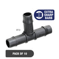 K-Rain 13mm Barbed Tee - 10 Pack Polypropylene
