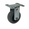 Easyroll 50mm Grey Rubber Fixed Plate Castor, Indoor, 40kg