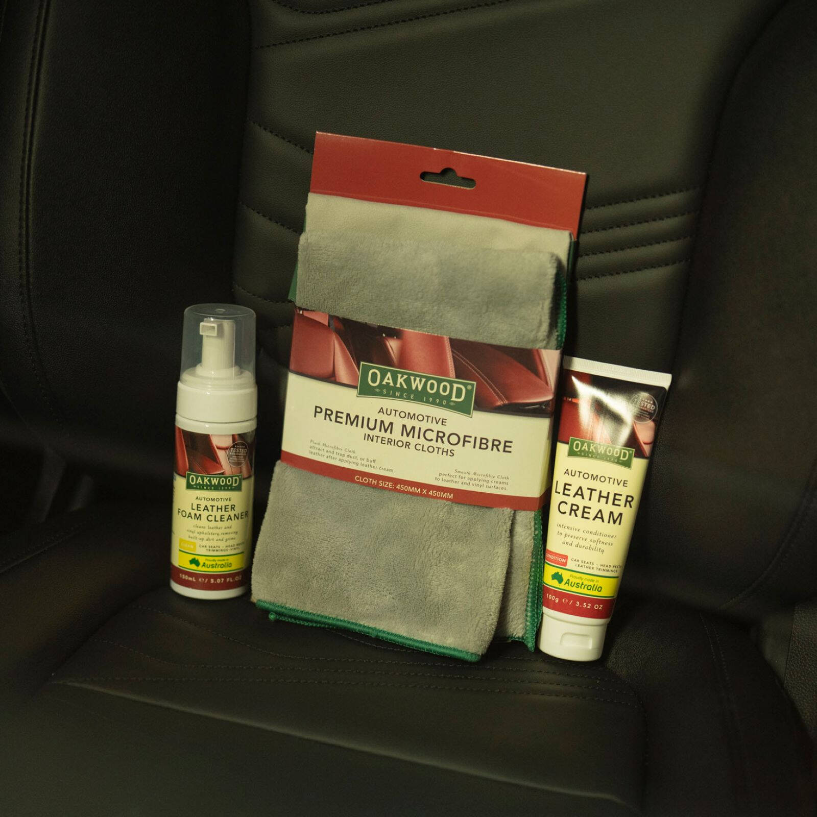 Oakwood 450 x 450mm Premium Microfibre Auto Interior Cloth 2 Pack