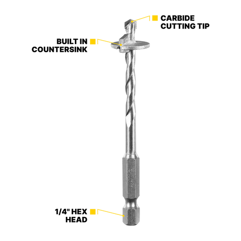 Kango 5 x 9mm Fibre Cement Countersink Drill Bit - Durable Carbide Tip - Pre-drills for 8G Screws - SuperSaverAU - view 2