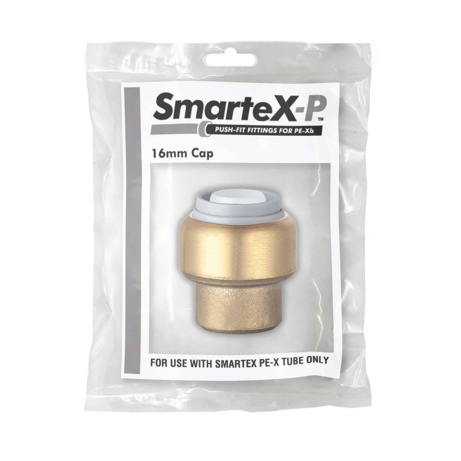 SmarteX-PEX 16mm Push-Fit Cap - Lead Free Brass