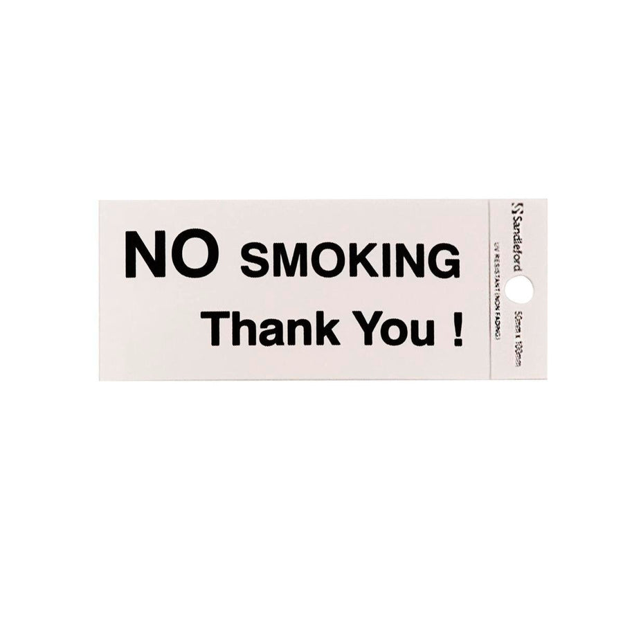 Sandleford No Smoking Sign - 100 x 50mm - Silver - Self Adhesive - SuperSaverAU - view 1