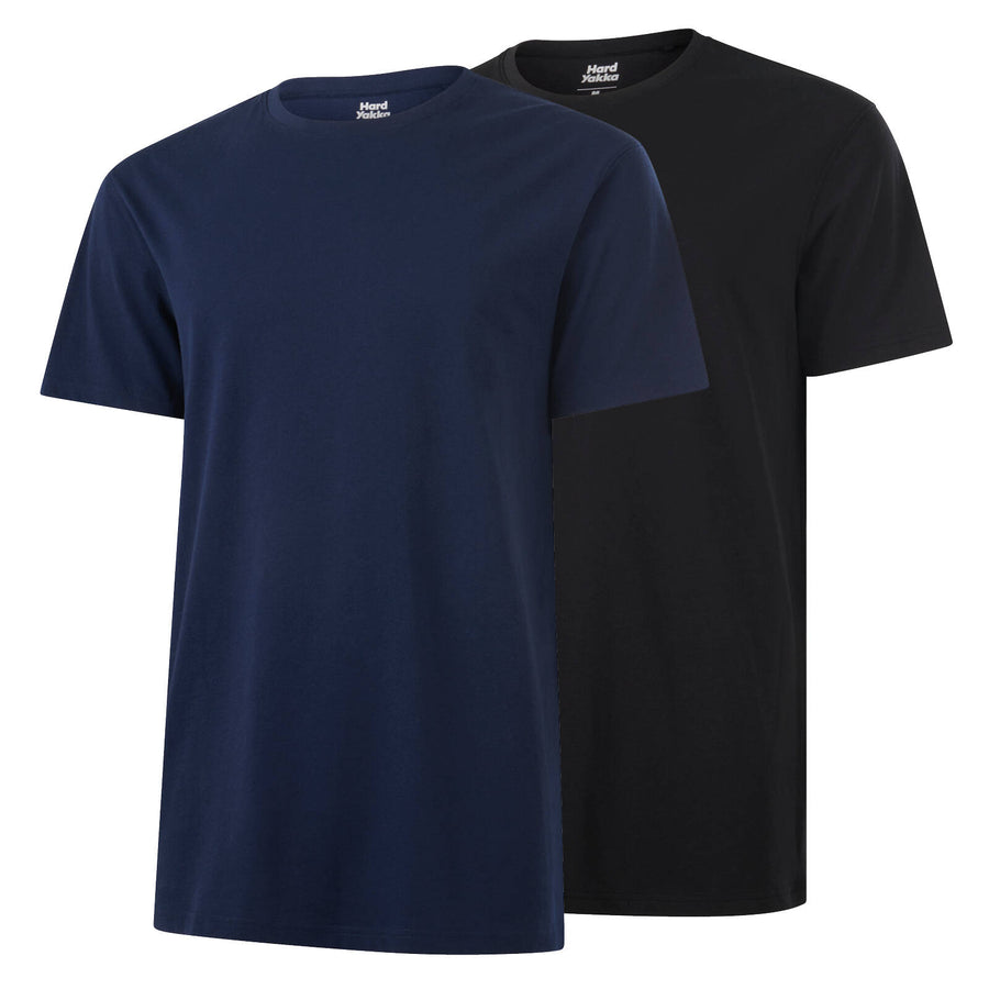 Hard Yakka Core Tee Bundle Black / Navy 2 Pack - Size M