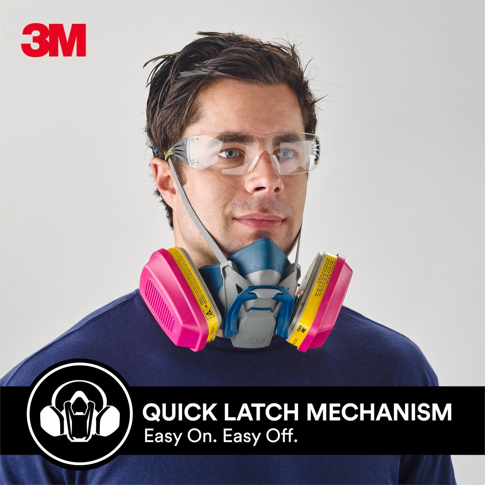 3M Grey Multi-Purpose Quick Latch Respirator Cool Flow Valve Silicon