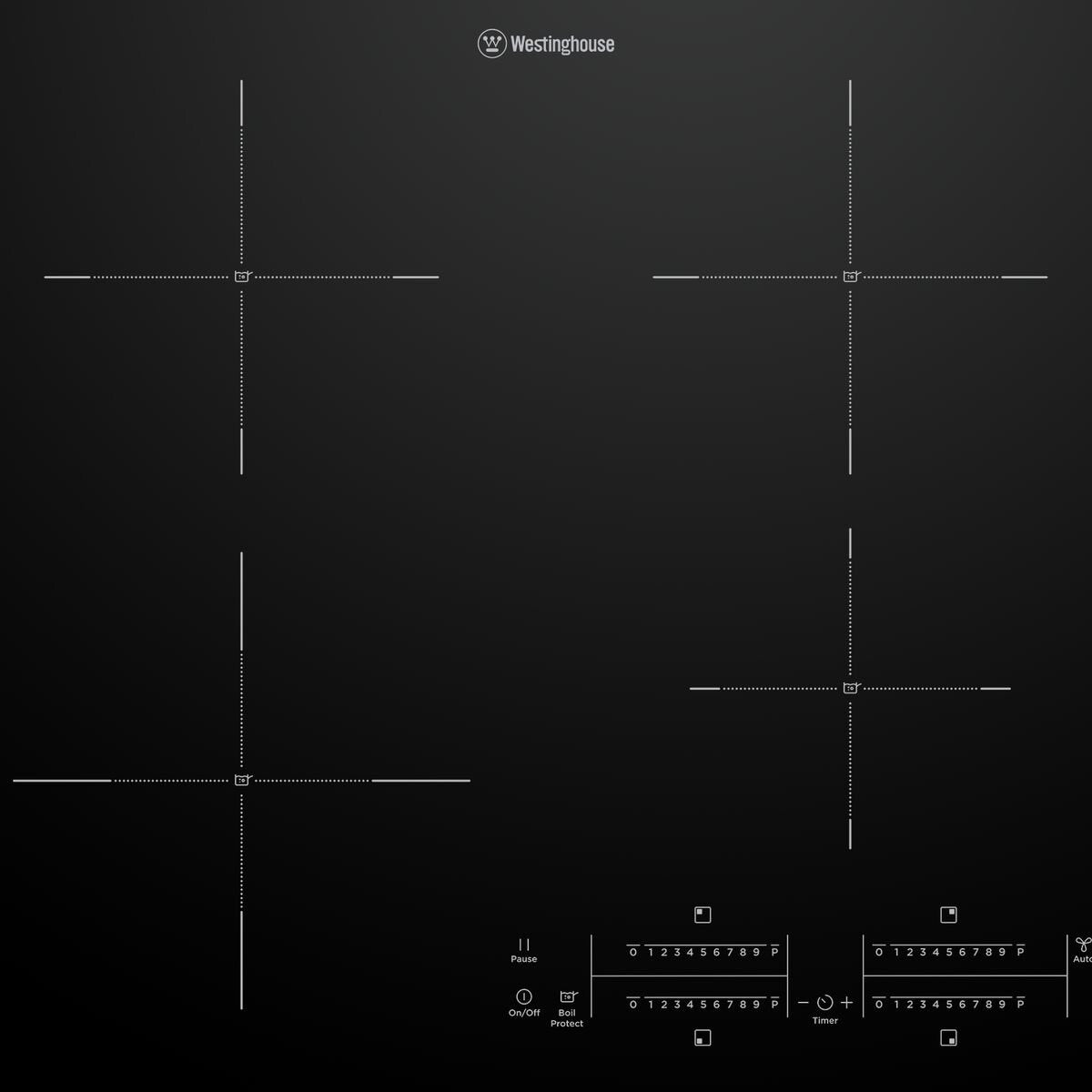 Westinghouse 60cm 4 Burner Zone Induction Cooktop - Hob2Hood, PowerBoost, BoilProtect - WHI643BE