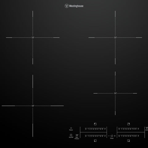 Westinghouse 60cm 4 Burner Zone Induction Cooktop - Hob2Hood, PowerBoost, BoilProtect - WHI643BE