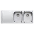 Oliveri Flinders Double Bowl Topmount Sink - Left Hand Drainer, No Taphole - FL172-NTH