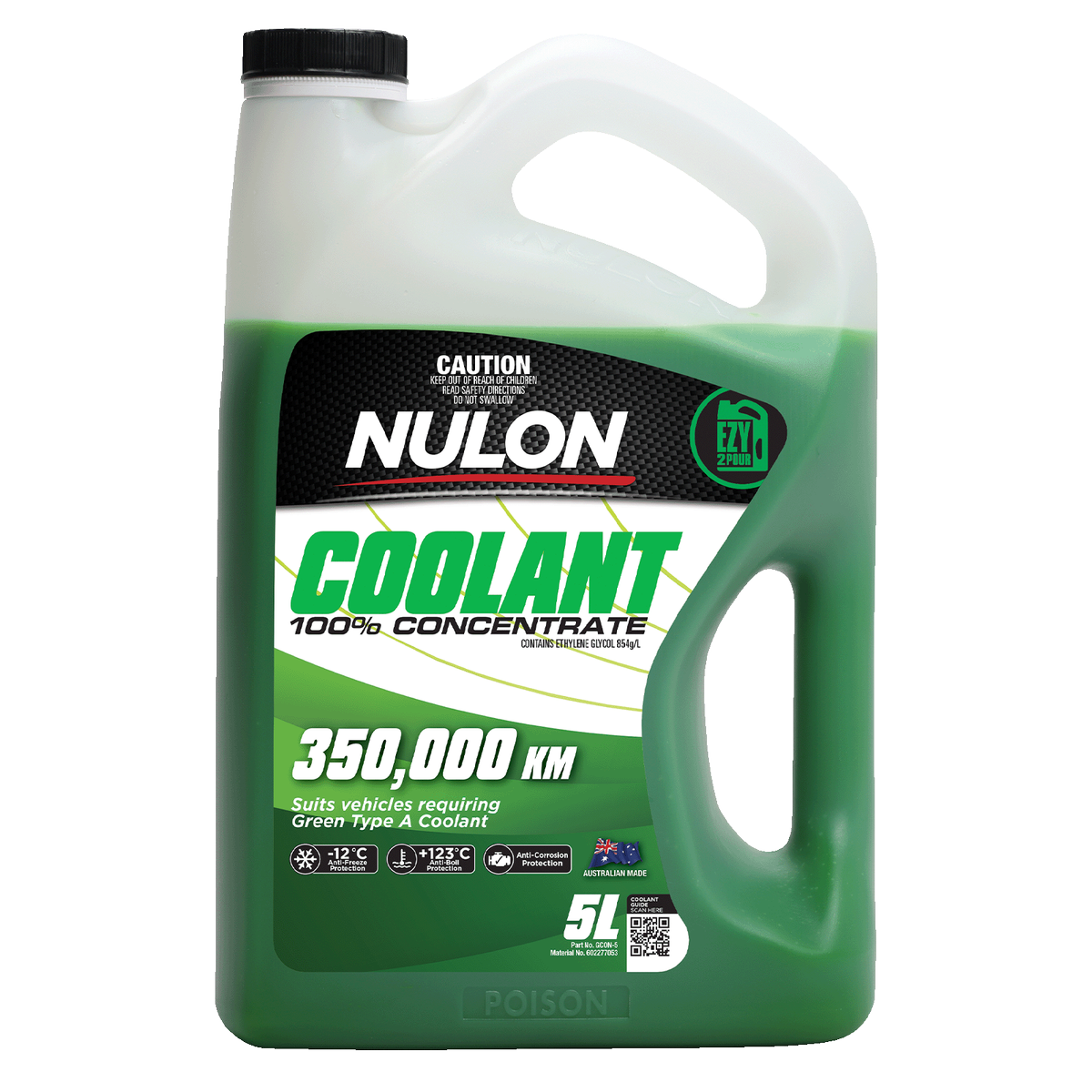 Nulon Green Coolant 100 Concentrate - 5L - Anti-Freeze & Anti-Boil Protection - SuperSaverAU - view 1