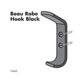 Adoored Double Black Beau Deco Hook - 2 Hooks - 24mm x 91mm x 44mm - Black - SuperSaverAU - view 2