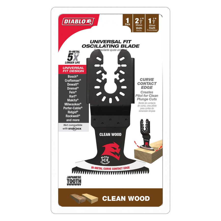 Diablo 65mm Universal Bi Metal Oscillating Blade - Clean Wood - Durable Cutting Edge - SuperSaverAU - view 1