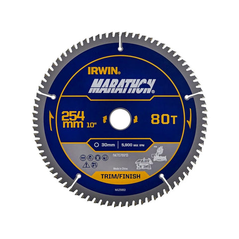 Irwin 254mm 80T Marathon Circular Saw Blade - Tungsten Carbide - Durable - SuperSaverAU - view 1