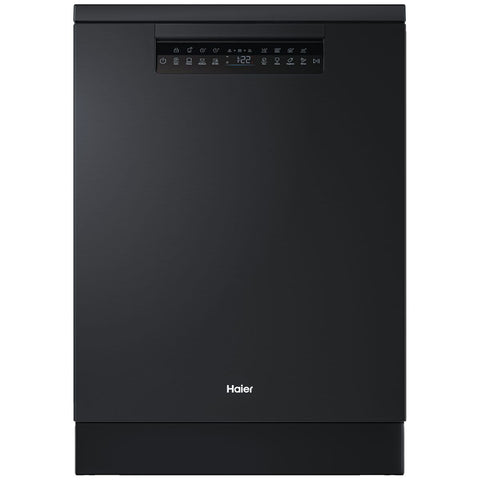 Haier 60cm Black Freestanding Dishwasher - DualPower Spray Arm - Steam and Hygiene Programs - HDW15F4B1