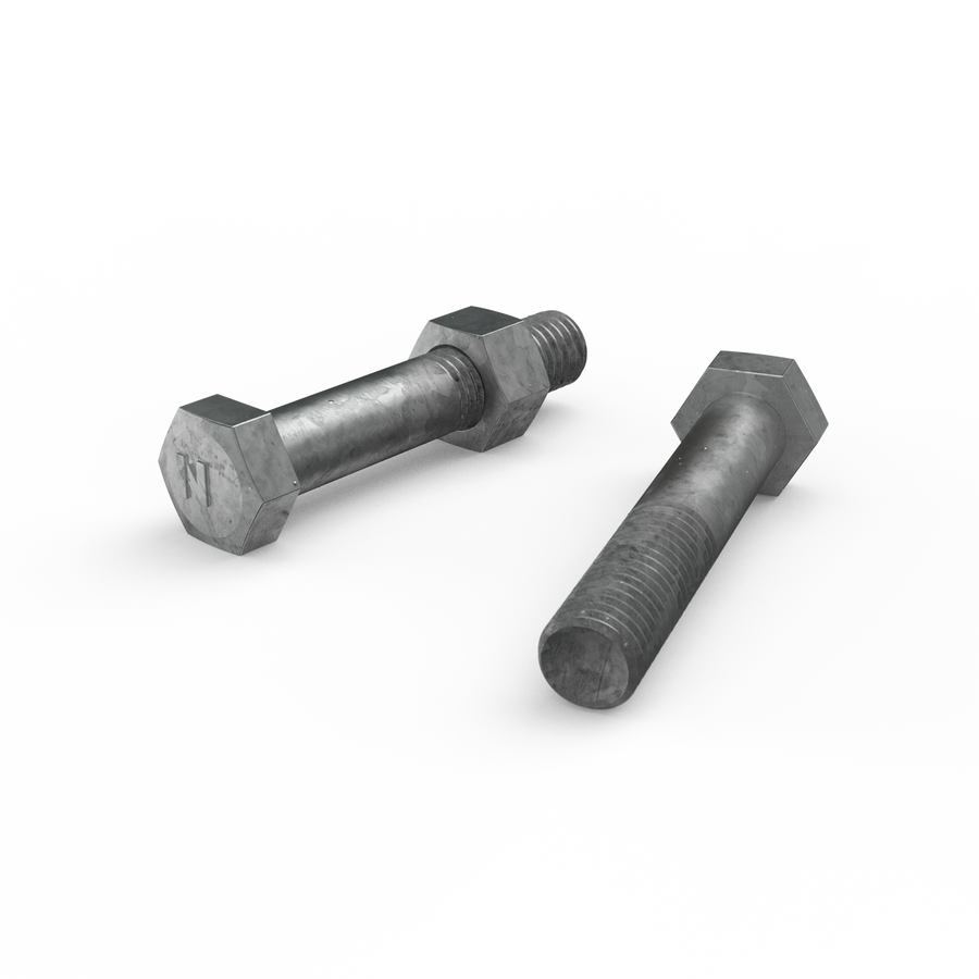 Zenith M12 x 65mm Hot Dip Galvanised Hex Head Bolts and Nuts Each - SuperSaverAU - view 1