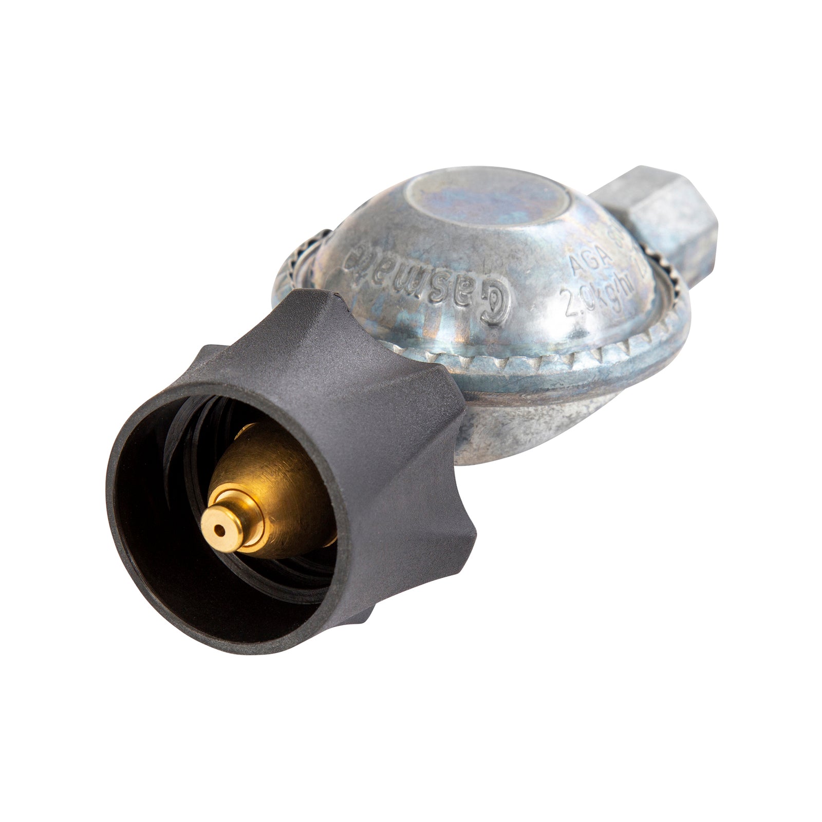 Gasmate 2.75 kPa Pressure Regulator LCC27 to 3/8" BSPT Cylinder Connector