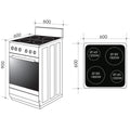 Artusi 60cm Stainless Steel Electric Freestanding Oven - 7 Functions, Ceramic Cooktop - AFC607X