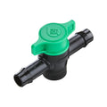 Pope 13mm In-Line Barbed Tap - Black & Green Poly Irrigation Flow Control, 1000kPa