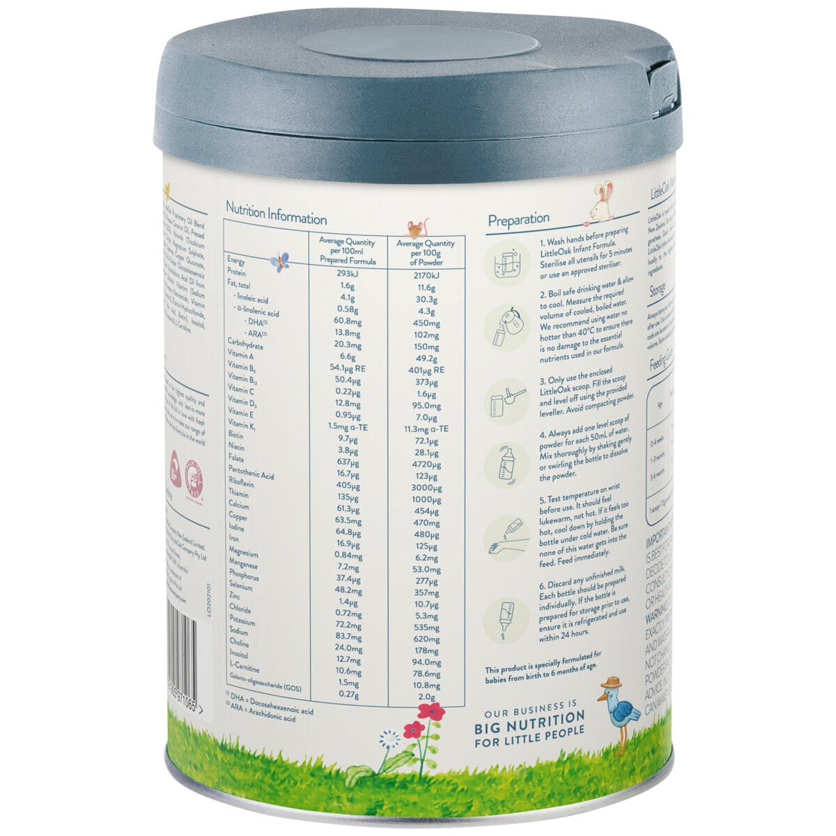 LittleOak Natural Goat Milk Infant Formula Stage 1 6 x 800g - SuperSaverAU - view 4