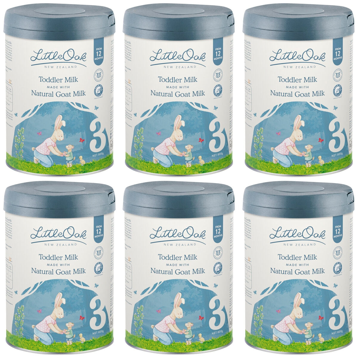 LittleOak Natural Goat Milk Toddler Milk Stage 3, 6 x 800g