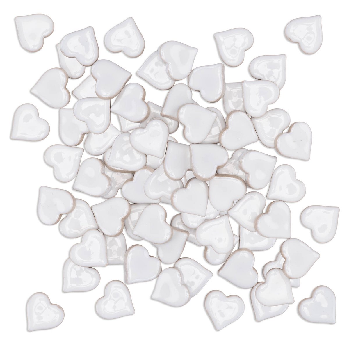 Mandala Art White Ceramic Hearts - 10 Pack - 19mm x 18mm - Indoor/Outdoor Use - SuperSaverAU - view 2