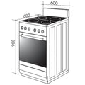Artusi 60cm Freestanding Induction Oven 59L - Stainless Steel, Four-Zone Cooktop, 7 Functions - AFI607X
