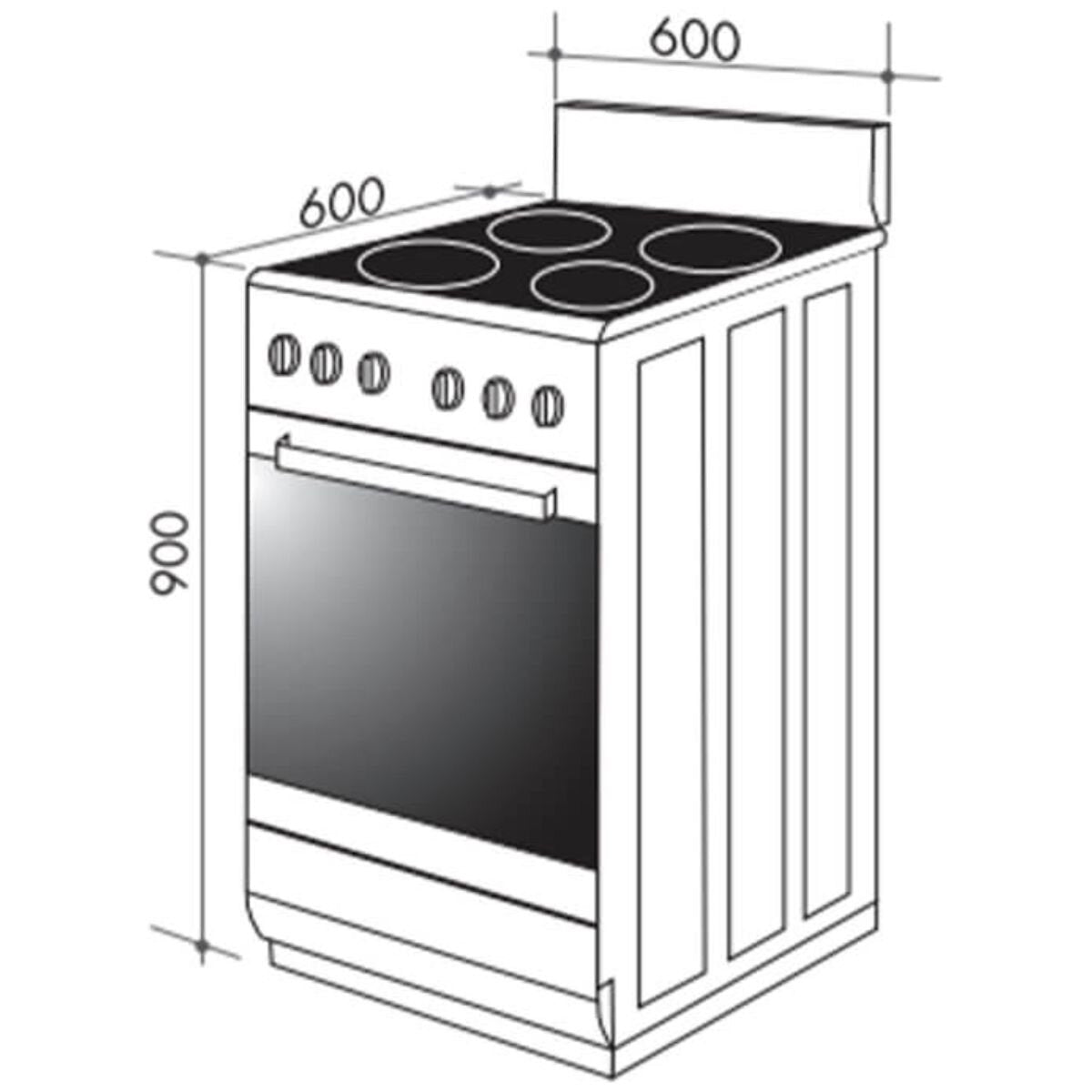 Artusi 60cm Freestanding Induction Oven 59L - Stainless Steel, Four-Zone Cooktop, 7 Functions - AFI607X