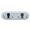 Adoored 2 Double Chrome Hook Rack - 225mm x 70mm x 70mm - White/Chrome - Durable - SuperSaverAU - view 1