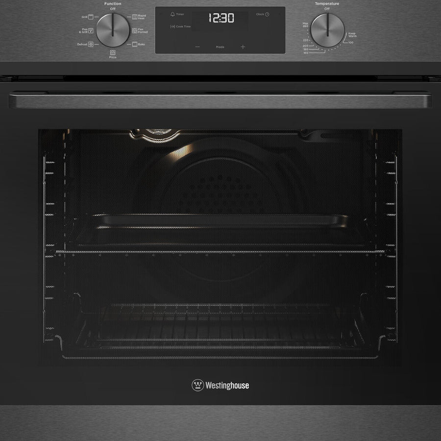 Westinghouse 60cm multi-function oven - 80L, dark stainless steel, fast heat up, timer - WVE6515DD