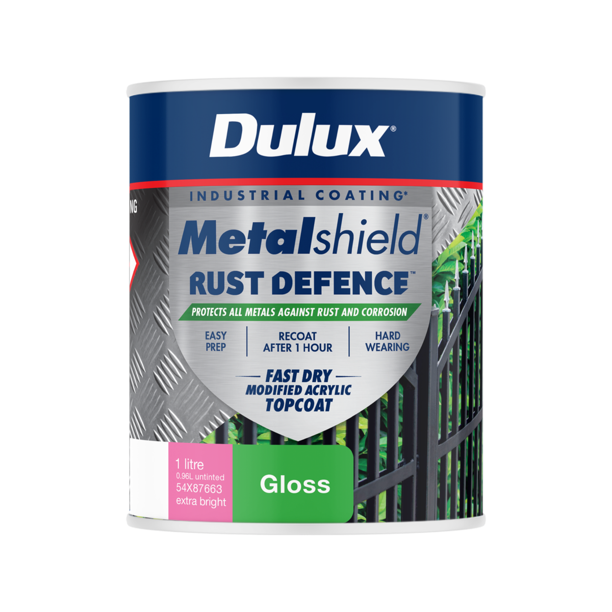 Dulux Metalshield Rust Defence - 1L Extra Bright Base Gloss - Fast-Drying Protection - SuperSaverAU - view 1