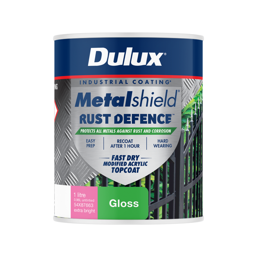 Dulux Metalshield Rust Defence - 1L Extra Bright Base Gloss - Fast-Drying Protection - SuperSaverAU - view 1