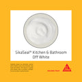 Sika 300ml SikaSeal Kitchen & Bathroom Silicone Sealant, Off White, UV & Shrink Resistant