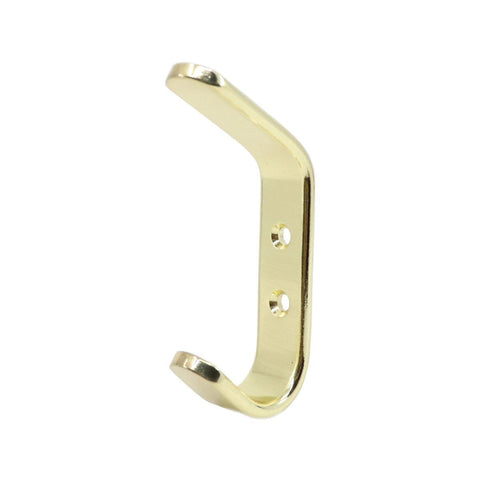 Adoored Double Hook - Brushed Brass - 20mm x 90mm x 45mm - Durable Design - SuperSaverAU - view 1