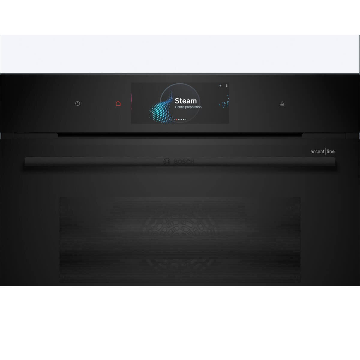 Bosch Series 8 Accentline compact steam oven - 47L, FullSteam, sous vide, TFT touch display, black - CSG958DB1