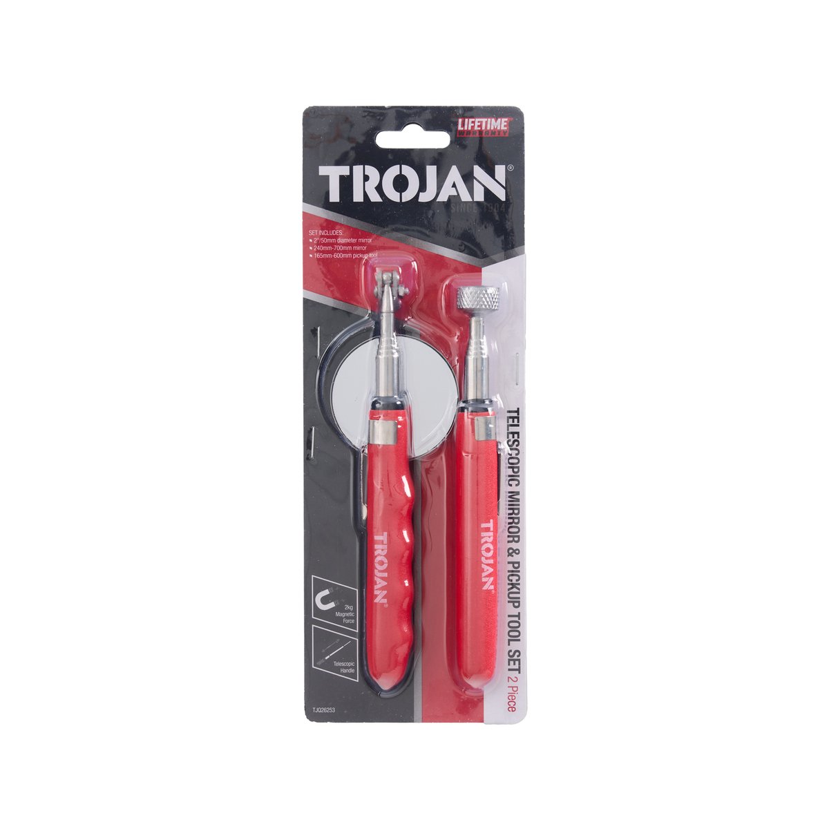 Trojan Telescopic Mirror and Pick Up Set - 50mm x 240-700mm - 2kg Magnetic Force - SuperSaverAU - view 2