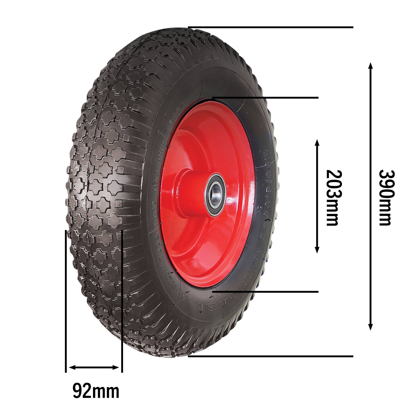 Sherlock Standard Flat-Free Wheelbarrow Wheel Assembly 4.80/4.00-8 Polyurethane