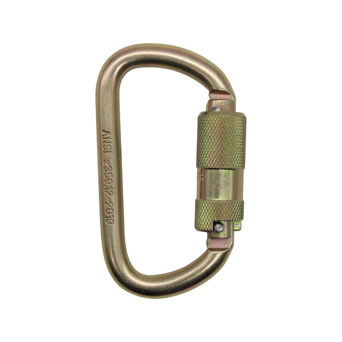 Bailey Fall Protection Steel Karabiner - 1 Pair - 25kN - 18mm Opening - Golden Yellow - SuperSaverAU - view 1