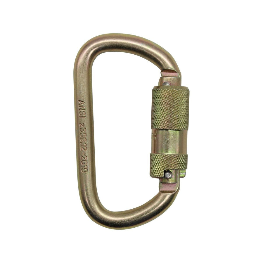 Bailey Fall Protection Steel Karabiner - 1 Pair - 25kN - 18mm Opening - Golden Yellow - SuperSaverAU - view 1