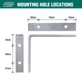 Carinya Heavy Duty Angle Bracket 125 x 100mm - Silver - 225kg Capacity - SuperSaverAU - view 5