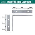 Carinya 125 x 100mm Heavy Duty Galvanised Steel Angle Bracket Indoor Outdoor