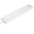 Arlec 12 Outlet Surge Protected Powerboard 190mm x 30mm - White - PD20W USB Charging - SuperSaverAU - view 2