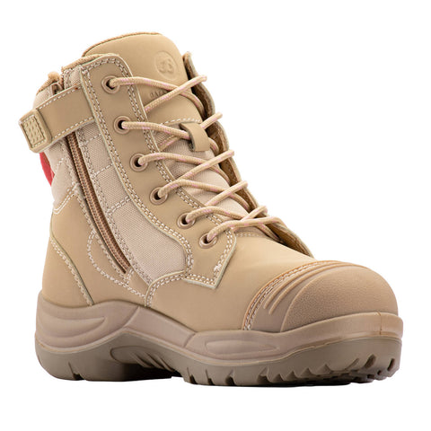 Bata Industrials Women's Sand Luna Side Zip Safety Boot US 9 - Fuel & Oil Resistant