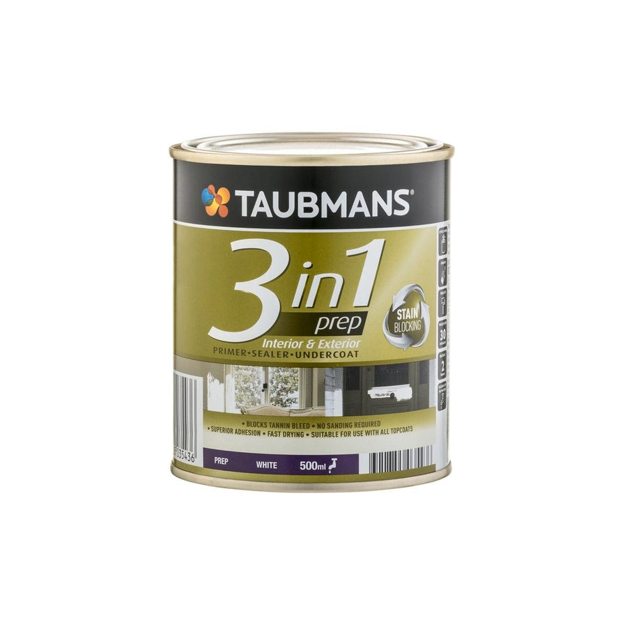 Taubmans 3 in 1 Primer Undercoat Sealer Paint 500ml - White - Fast Drying - SuperSaverAU - view 1